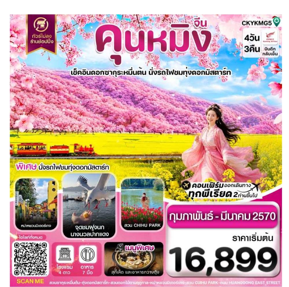 Tour poster: Kunming, Yiliang, Luoping, Flower Fields, 4 Days 3 Nights
